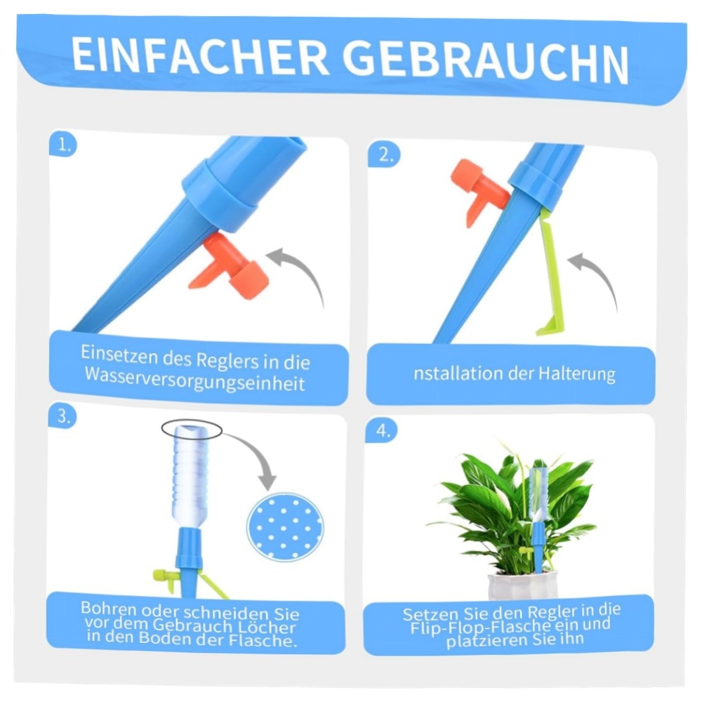 Automatisches Bewässerungsset 16-tlg. – Einstellbares Tropfsystem mit Ventil für Topfpflanzen, Balkon & Urlaub, langlebiges ABS-Material