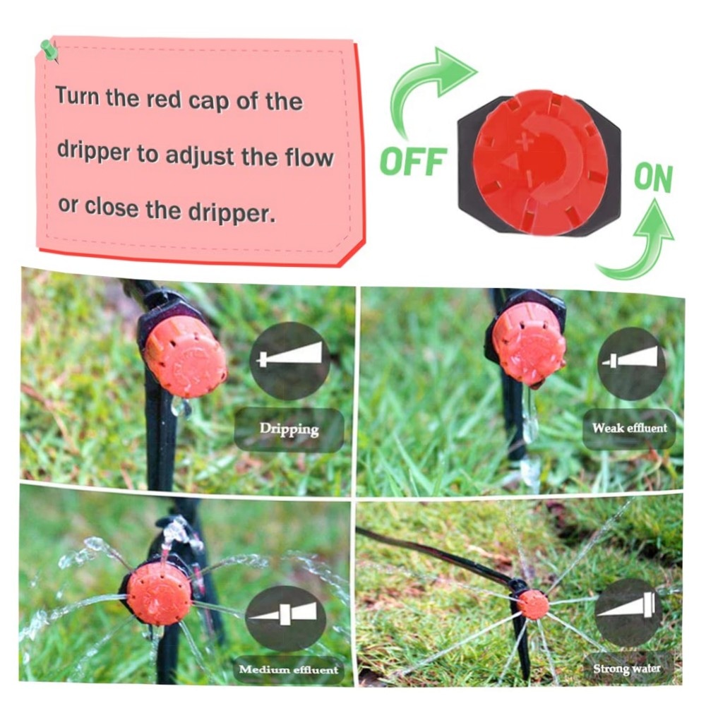 300er Tropfbewässerung Kit 4/7mm – Einstellbare Mikro-Tropfer, 3 T-Stücke & Schlauchhalter, hochwertiger Kunststoff, wassersparend