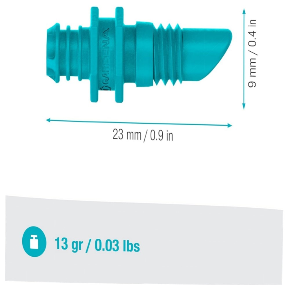 Gardena Micro-Drip-System Endtropfer 2 l/h – 25er Set, langlebig & wiederverwendbar, inkl. Reinigungsnadel (Made in Germany)