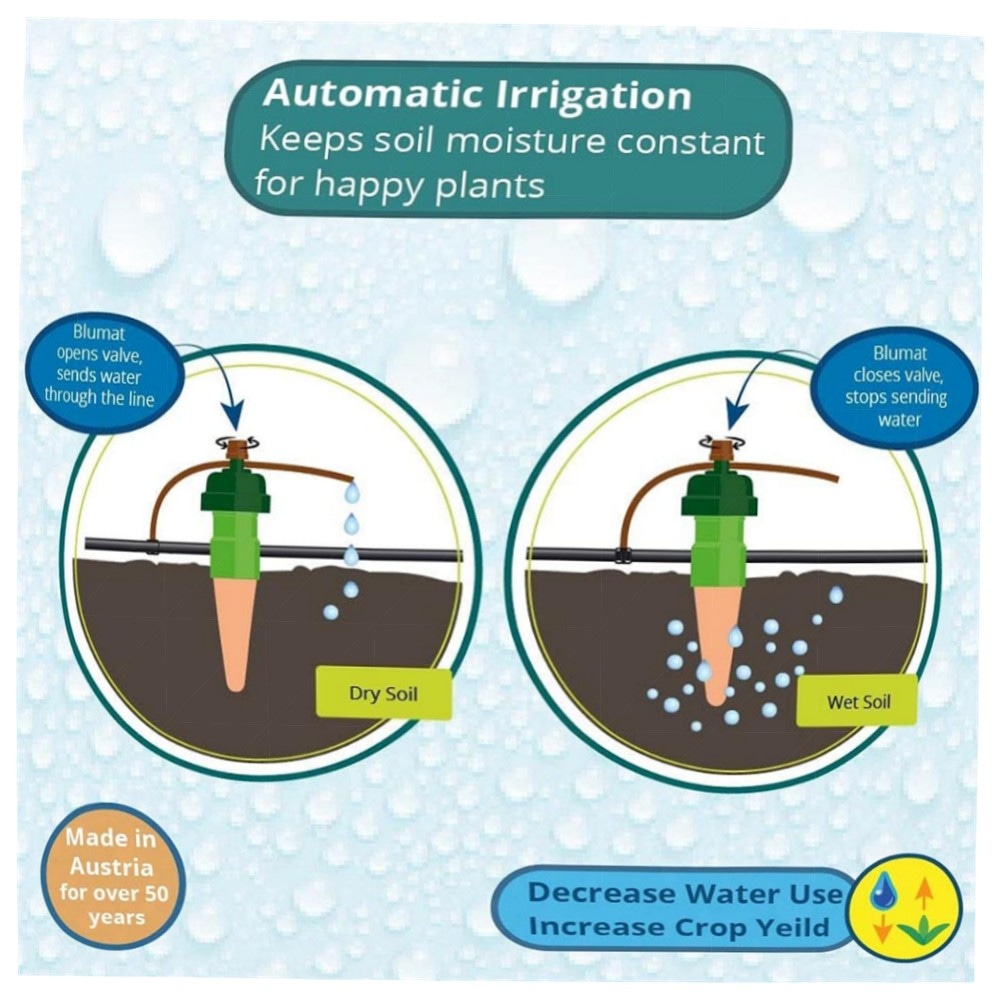 TROPF Bewässerungsfühler – automatischer Tropf-Blumat Sensor für Topf- & Balkonpflanzen, langlebig & leise, einfache Schlauchanschluss