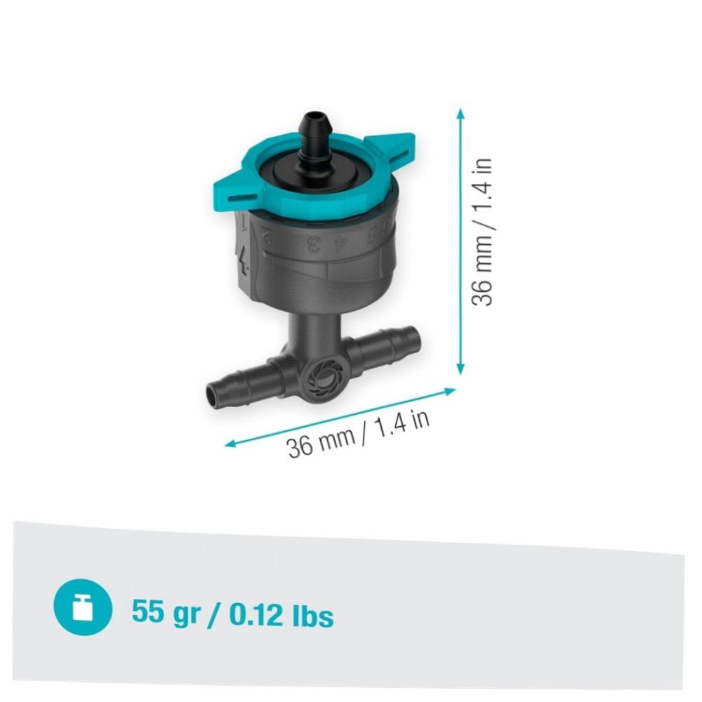 Gardena Micro-Drip Reihentropfer regulierbar 1–8 l/h, druckregulierend – 5er-Set, selbstreinigend & langlebig