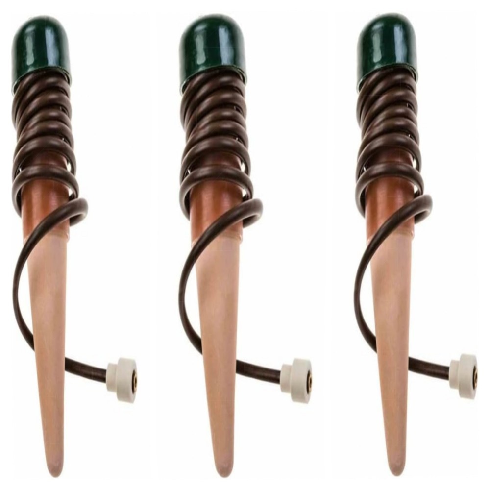 Classic Wasserspender für Zimmerpflanzen (3 Stk.) – Keramik-Kegel mit 80 cm Schlauch, regulierbare Tropfversorgung für Balkon, Topfpflanzen & Urlaub