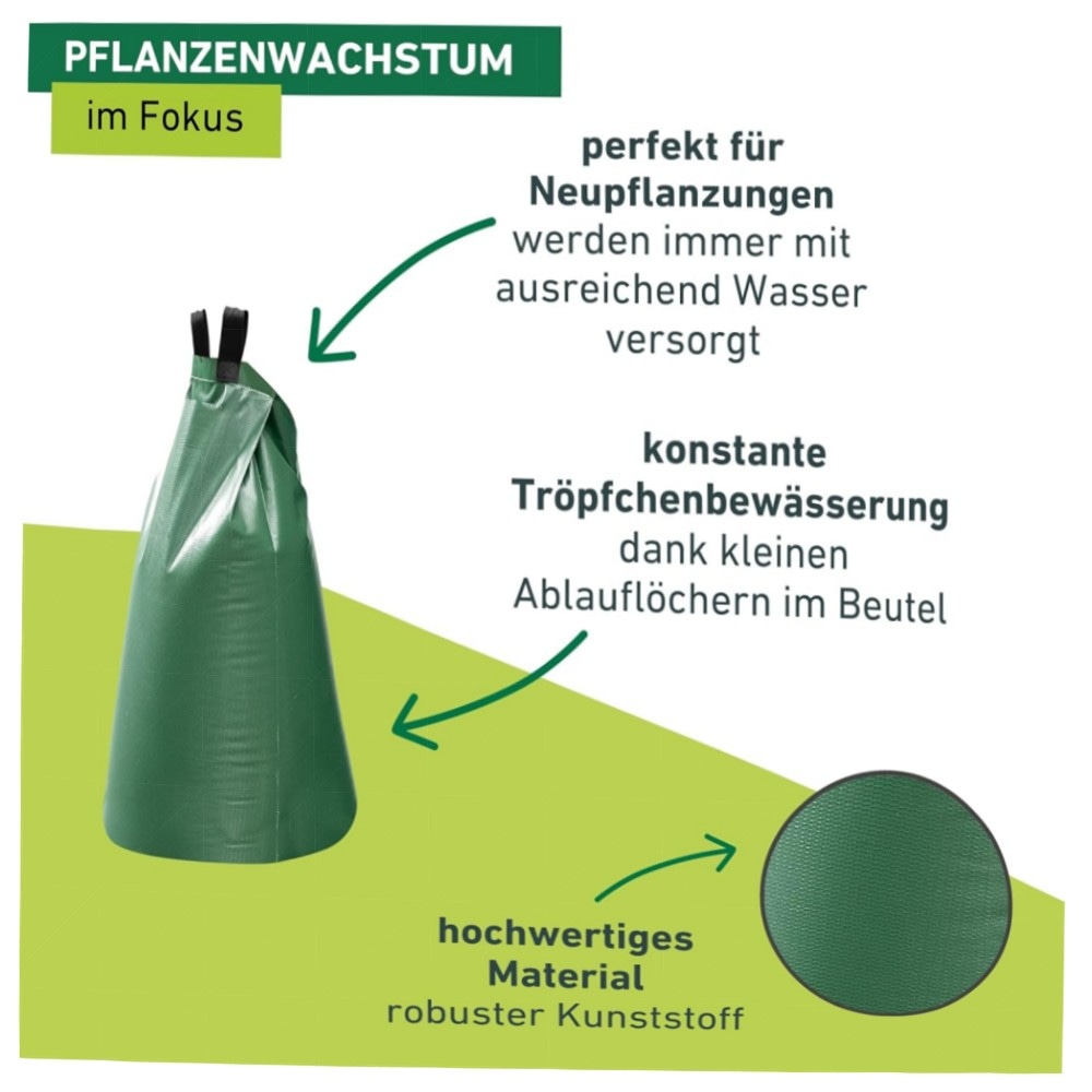 Baumbewässerungsbeutel 56 Liter – hochwertige Tropf-Bewässerung für Neupflanzungen, verbindbar & für Flüssignährstoffe geeignet