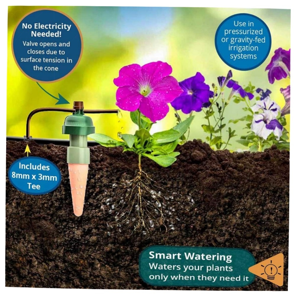 TROPF Bewässerungsfühler – automatischer Tropf-Blumat Sensor für Topf- & Balkonpflanzen, langlebig & leise, einfache Schlauchanschluss