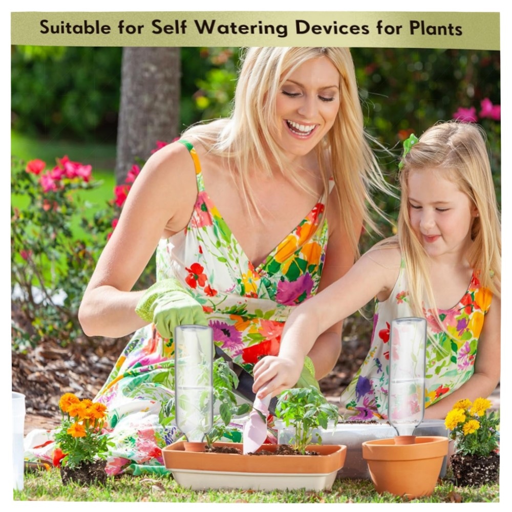 Automatische Terrakotta-Bewässerung (4er) mit 750 ml Flaschen – Laterit-Tonkegel, langsame Freisetzung für Topfpflanzen & Urlaub
