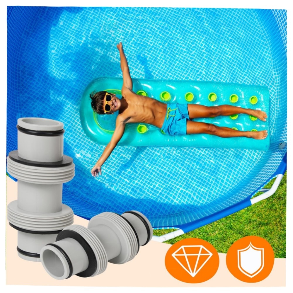 12761d7a5043.jpg Poolschlauch Verbinder 38 mm (2 Stück) mit Dichtungsringen & Dichtungsband – robustes Schlauchadapter-Set für Intex & Bestway Pools
