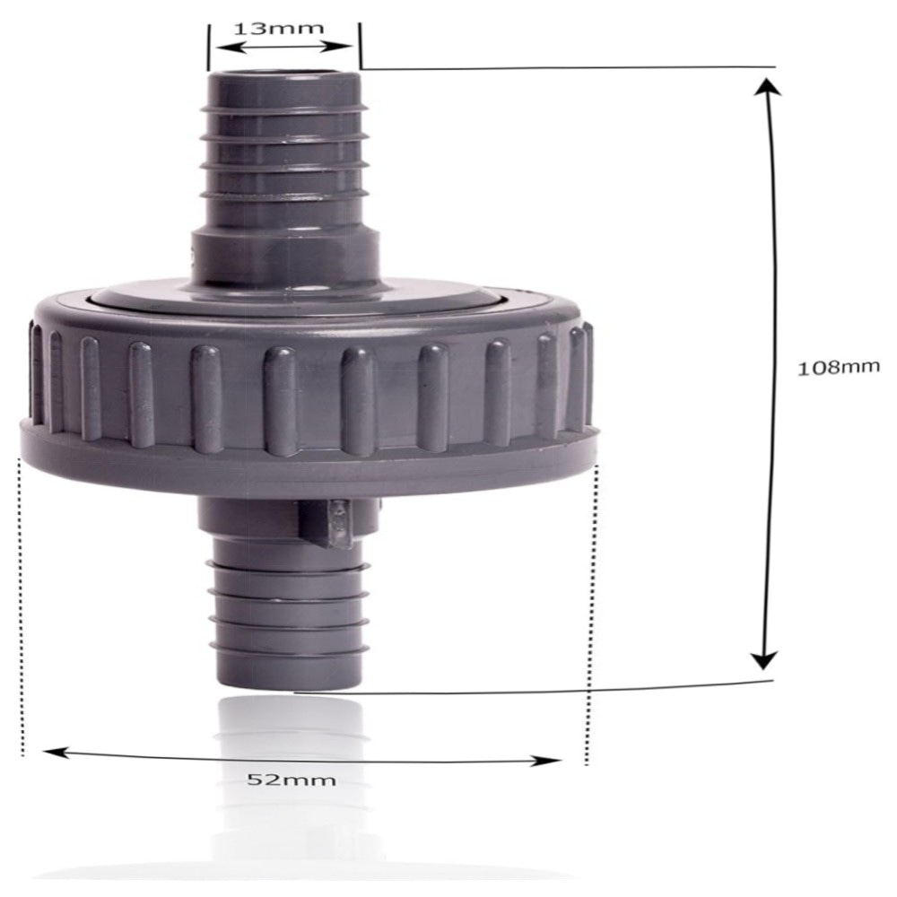 22b8a6887403.jpg Pangaea Tech Rückschlagventil 13 mm – hochwertiges PVC-Set mit 2 Edelstahl-Schlauchschellen für Pool, Teich & Hauswasserwerk
