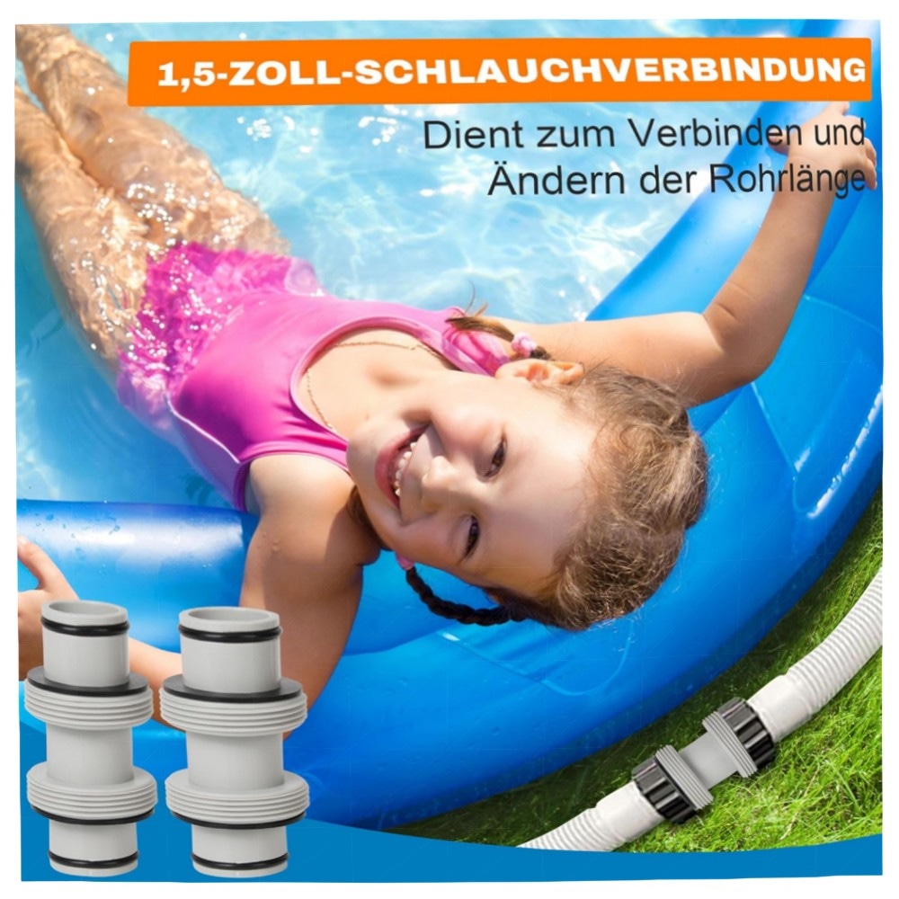48b718c79940.jpg Poolschlauch Verbinder 38 mm (2 Stück) mit Dichtungsringen & Dichtungsband – robustes Schlauchadapter-Set für Intex & Bestway Pools