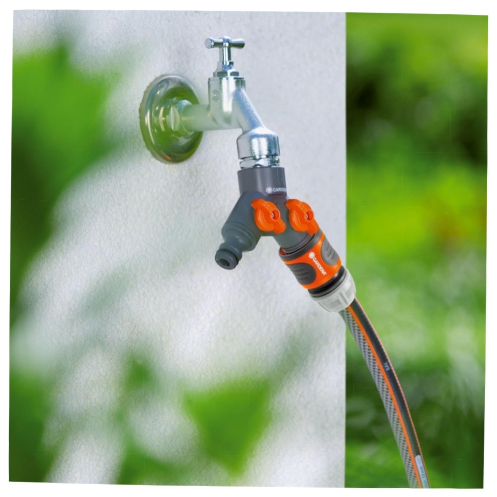 Gardena 2‑Wege‑Ventil (26,5 mm G 3/4) – hochwertiger Wasserverteiler mit zwei regelbaren Ausgängen für Garten & Bewässerung