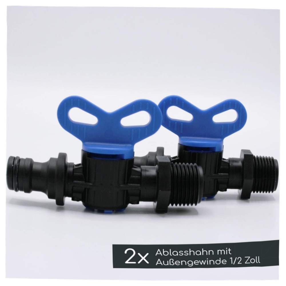 Entleerungs-Set 2x Ø50 mm für PVC-Rohre & Pool – 2x T-Stück 2x Reduzierung 50→1/2\