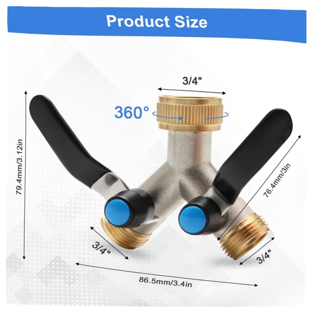 2-Wege Messing Y-Verteiler 3/4\