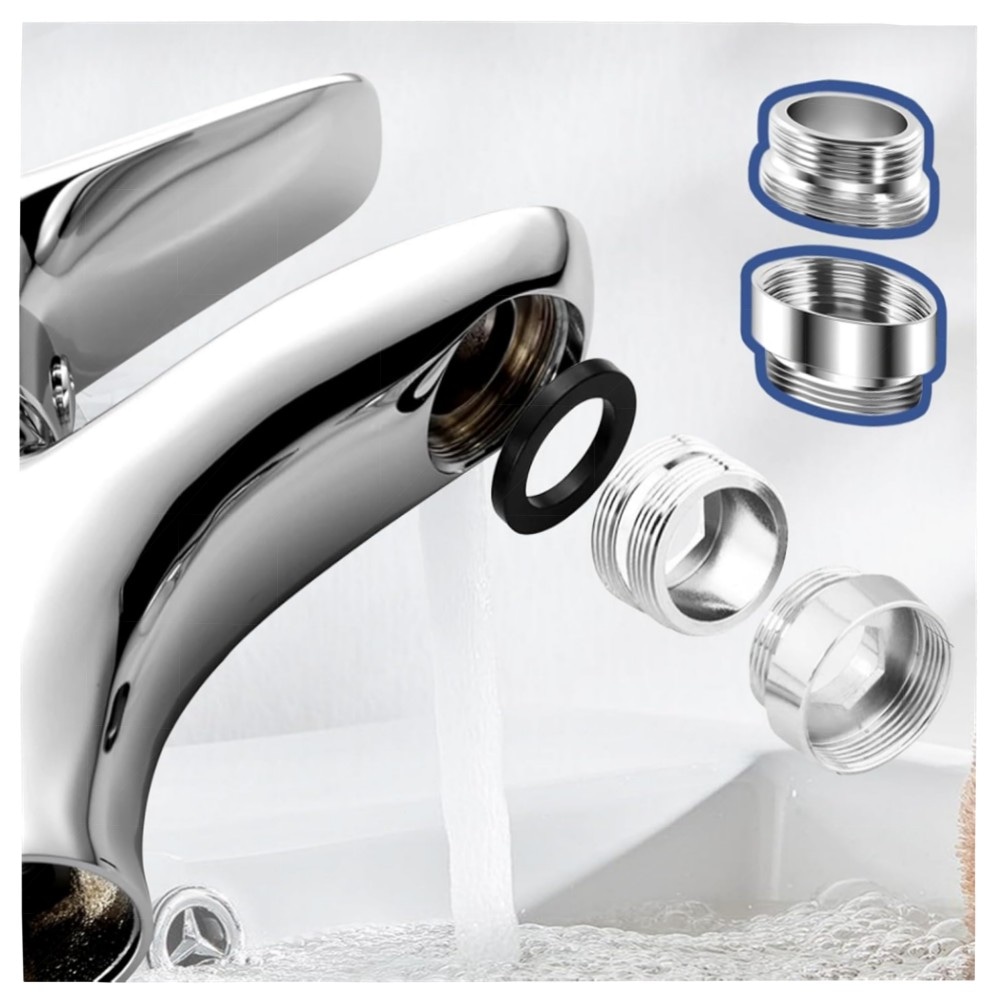 16er Wasserhahn-Adapter Set mit Dichtungen, Messing Doppelnippel Außengewinde – universell & rostfrei für Küche & Garten