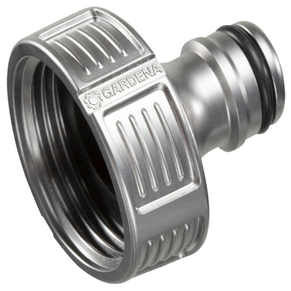 Gardena Premium Hahnverbinder 21 mm (G 1/2) – hochwertiger Metall-Adapter, spritzfrei & frostsicher, schneller Gardena Klickanschluss