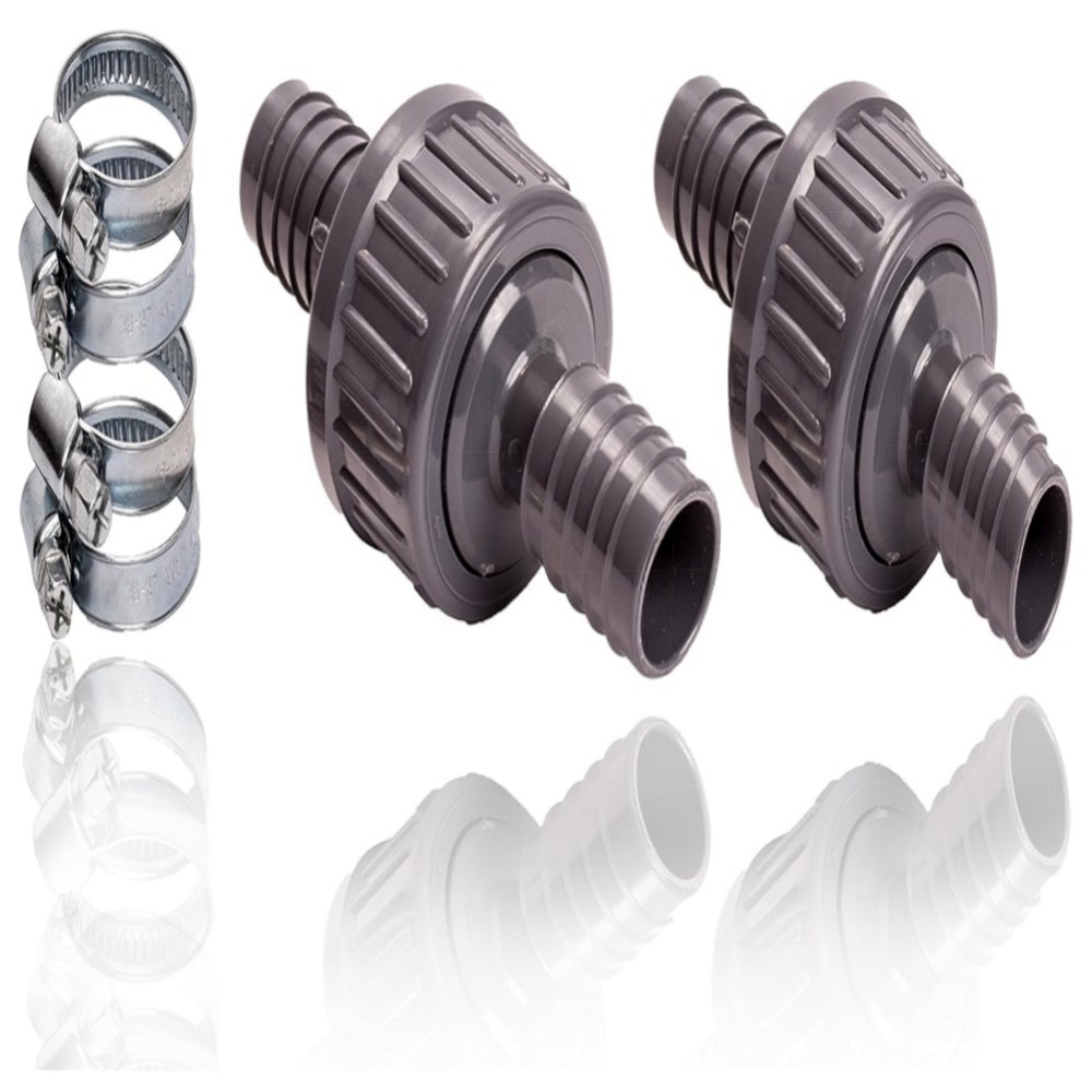 90c4072a6242.jpg Pangaea Tech Rückschlagventil 13 mm – hochwertiges PVC-Set mit 2 Edelstahl-Schlauchschellen für Pool, Teich & Hauswasserwerk