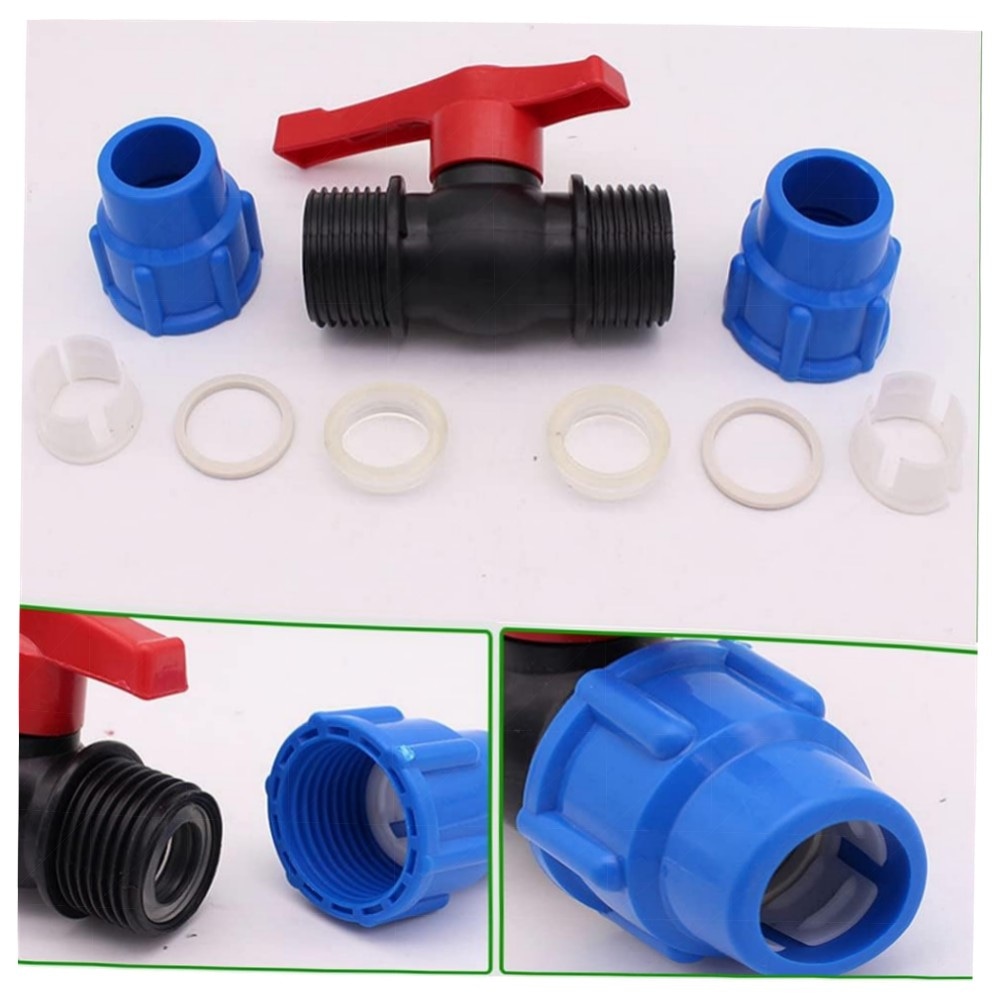 Kugelhahn-Anschluss MDPE 20/25/32 mm – hochwertiger Kunststoff-Kugelhahn für Bewässerung, korrosionsbeständig, inkl. Schraubenschlüssel