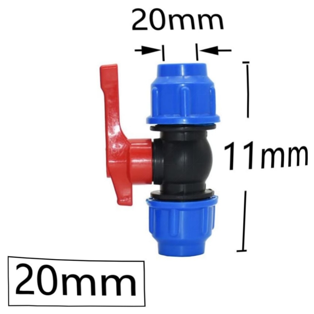 Kugelhahn-Anschluss MDPE 20/25/32 mm – hochwertiger Kunststoff-Kugelhahn für Bewässerung, korrosionsbeständig, inkl. Schraubenschlüssel