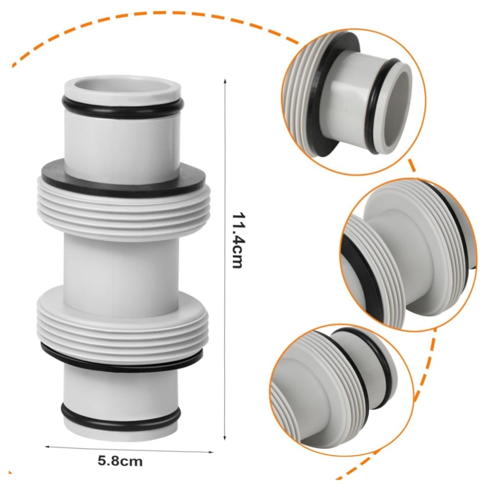 b1172c7c3323.jpg Poolschlauch Verbinder 38 mm (2 Stück) mit Dichtungsringen & Dichtungsband – robustes Schlauchadapter-Set für Intex & Bestway Pools