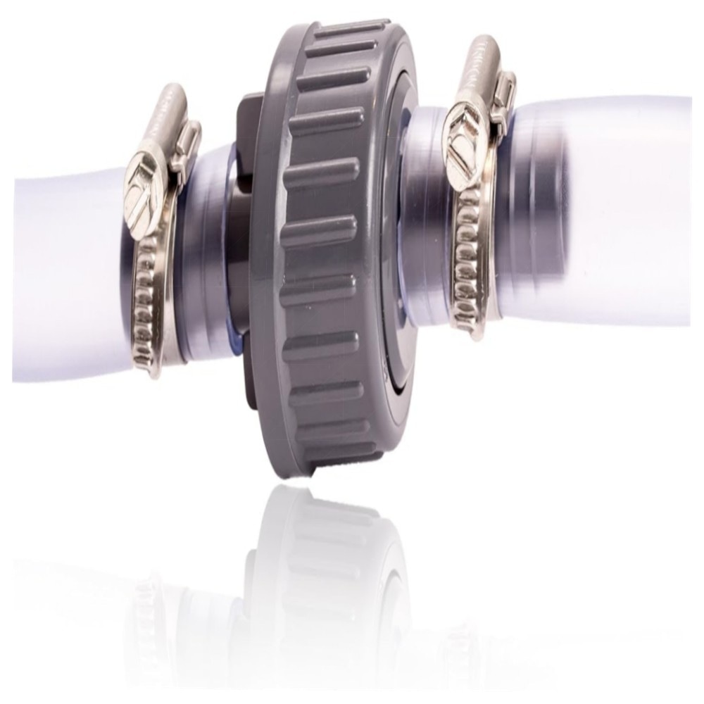 ba6344038014.jpg Pangaea Tech Rückschlagventil 13 mm – hochwertiges PVC-Set mit 2 Edelstahl-Schlauchschellen für Pool, Teich & Hauswasserwerk