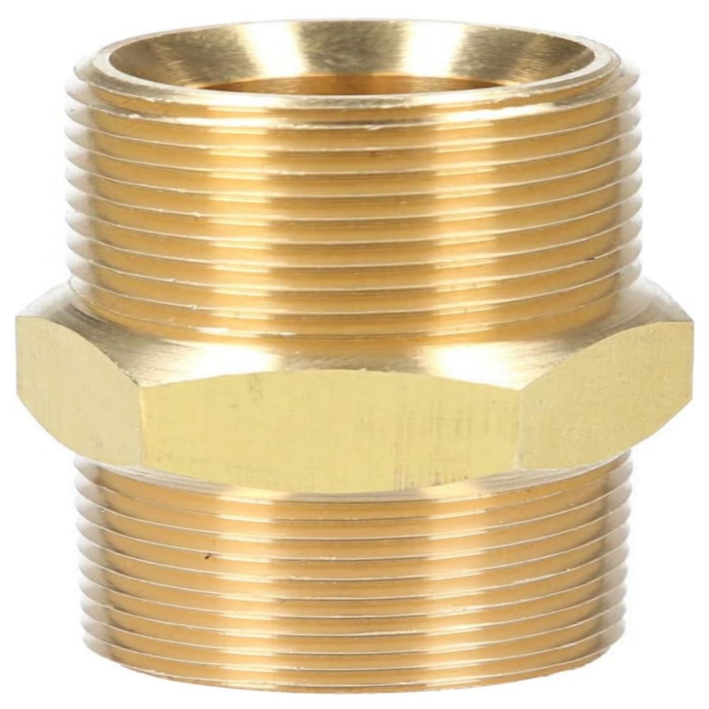 McFilter Doppelnippel M22x1,5 AG – Hochdruckschlauch-Verbinder aus massivem Messing, robust & korrosionsbeständig