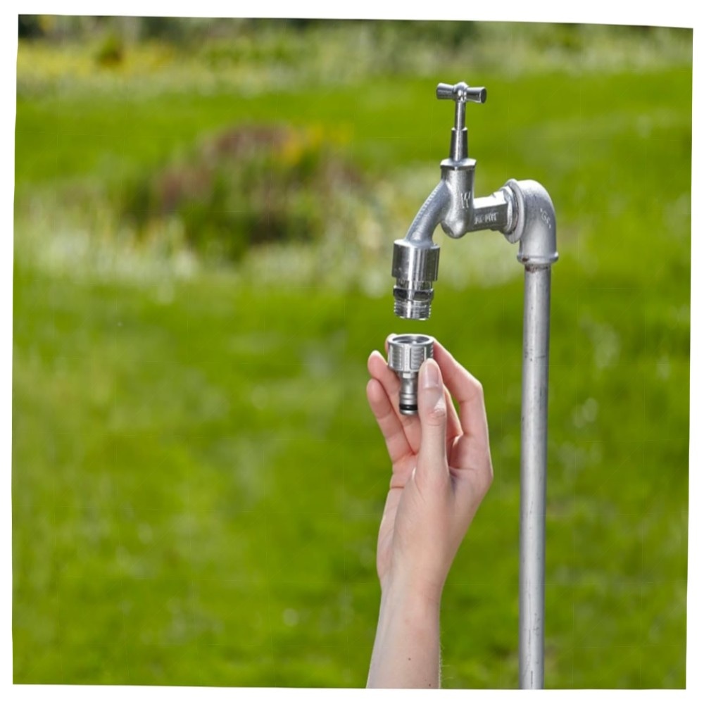 Gardena Premium Hahnverbinder 21 mm (G 1/2) – hochwertiger Metall-Adapter, spritzfrei & frostsicher, schneller Gardena Klickanschluss