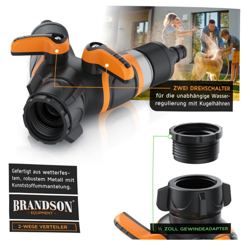 Brandson Y-Gartenverteiler 2-Wege 3/4\