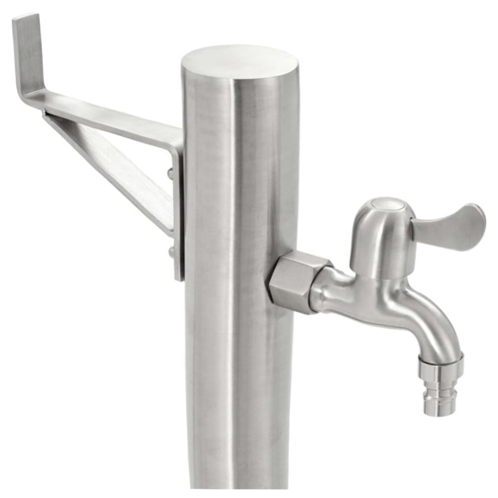 Edelstahl Wassersäule 65 cm mit Wasserhahn – freistehende Garten-Wasserzapfstelle, robust & korrosionsbeständig