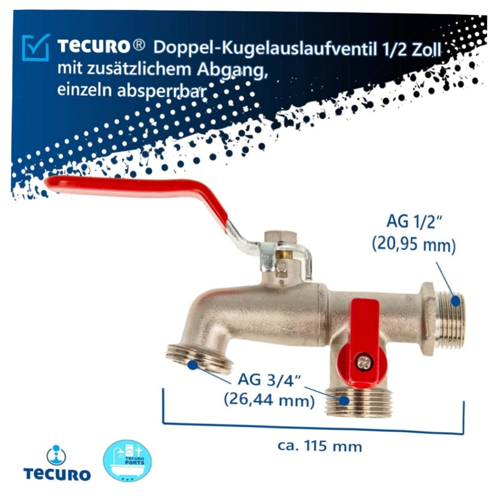Doppel-Auslaufhahn 1/2\