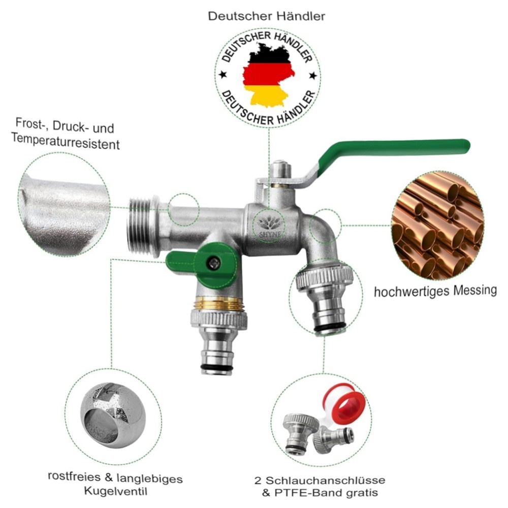 Doppel-Wasserhahn 3/4\