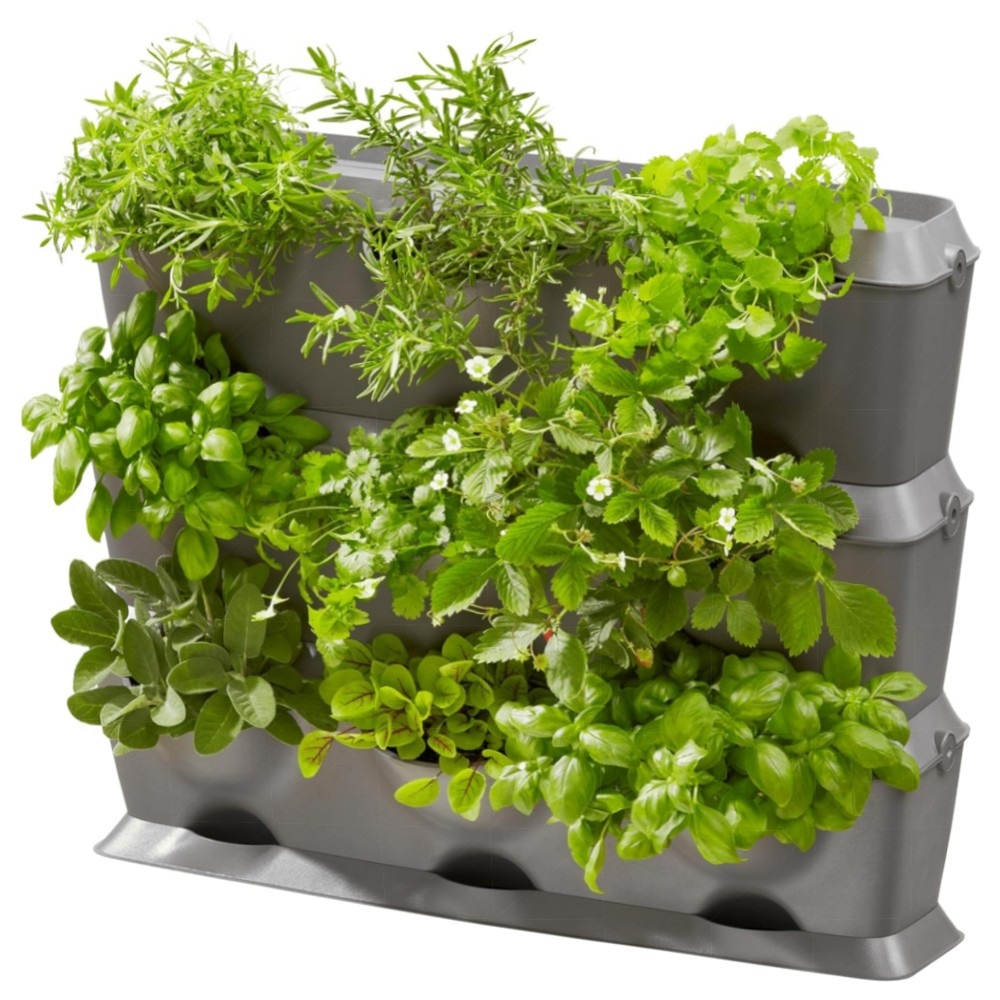 Gardena NatureUp! Basis Set Vertikal – wetterbeständige Pflanzenwand für Balkon & Terrasse, erweiterbares Stecksystem für 9 Pflanzen (13150-20)