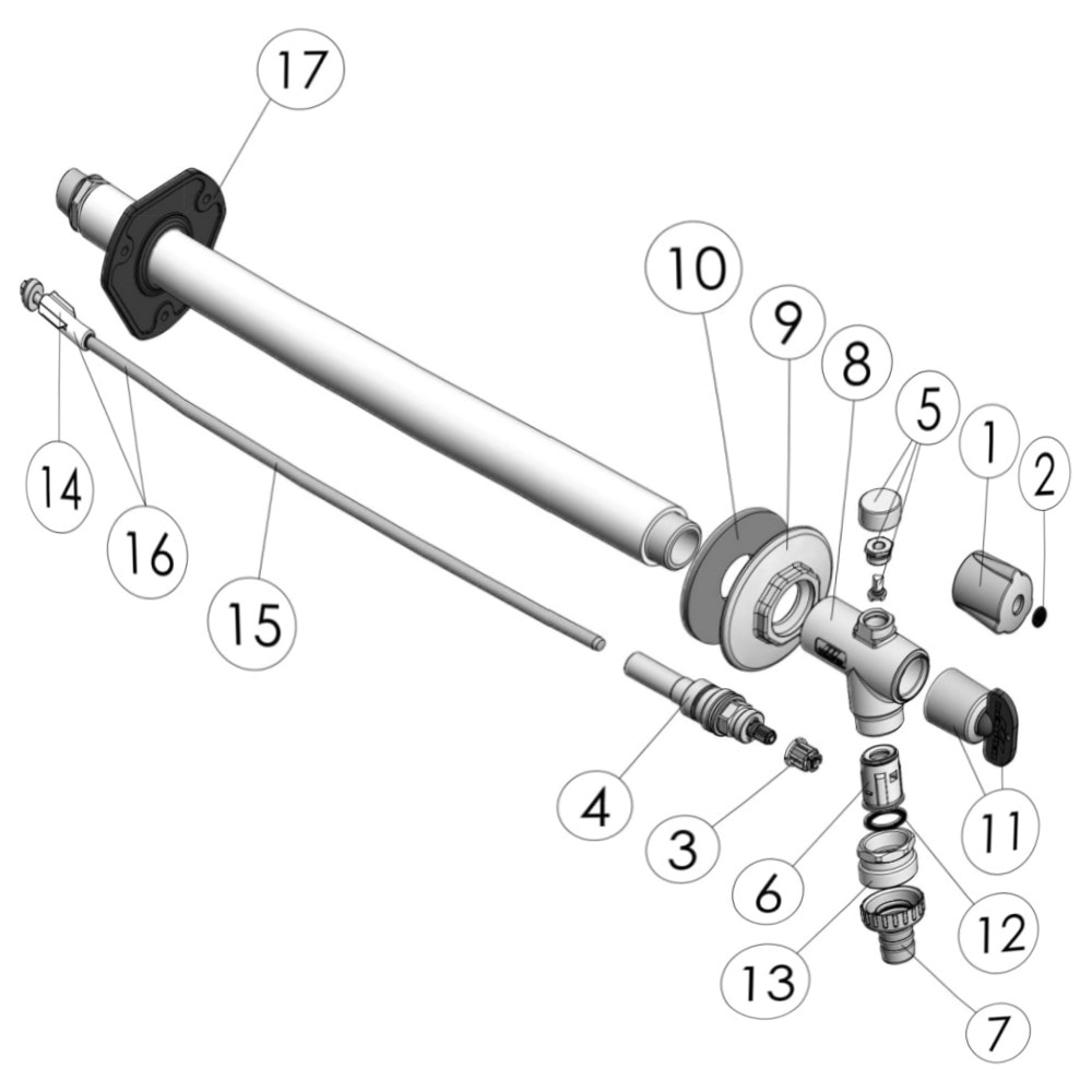 Bediengriff für Kemper FROSTI / FROSTI-PLUS Außenarmatur 574/577 – hochwertig, inkl. blauem Signierplättchen & Rastbuchse
