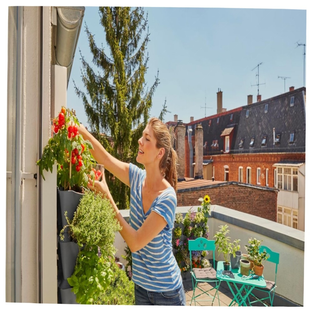 Gardena NatureUp! Basis Set Vertikal – wetterbeständige Pflanzenwand für Balkon & Terrasse, erweiterbares Stecksystem für 9 Pflanzen (13150-20)