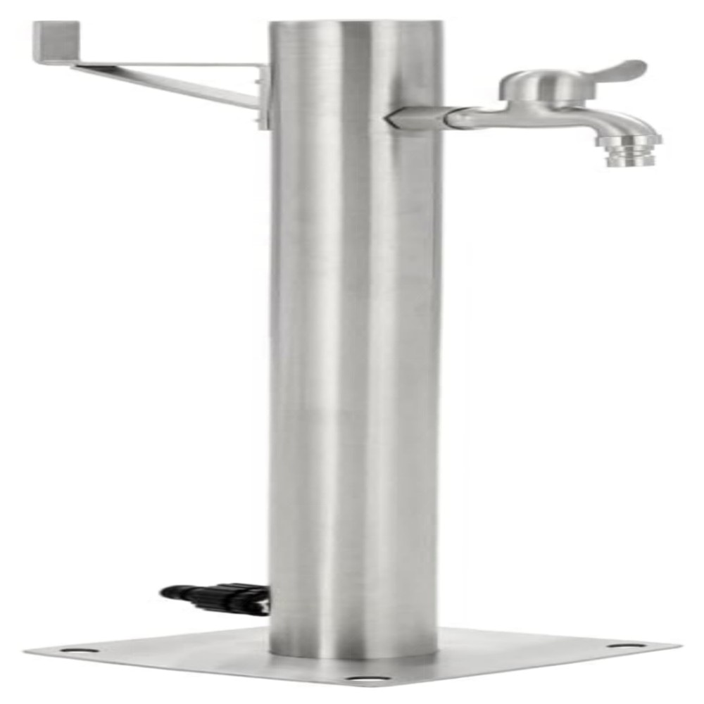 Edelstahl Wassersäule 65 cm mit Wasserhahn – freistehende Garten-Wasserzapfstelle, robust & korrosionsbeständig