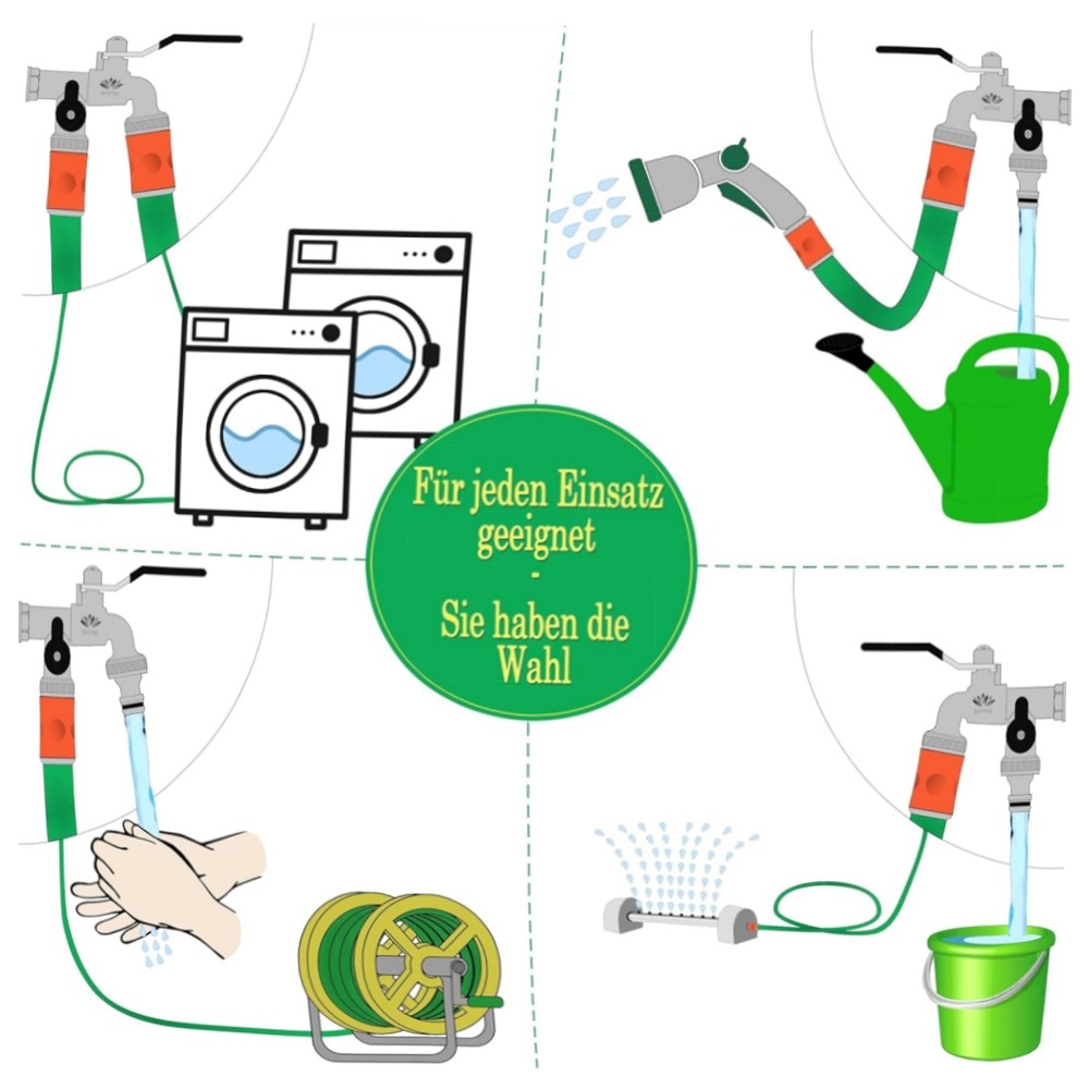 Doppel-Wasserhahn 3/4\