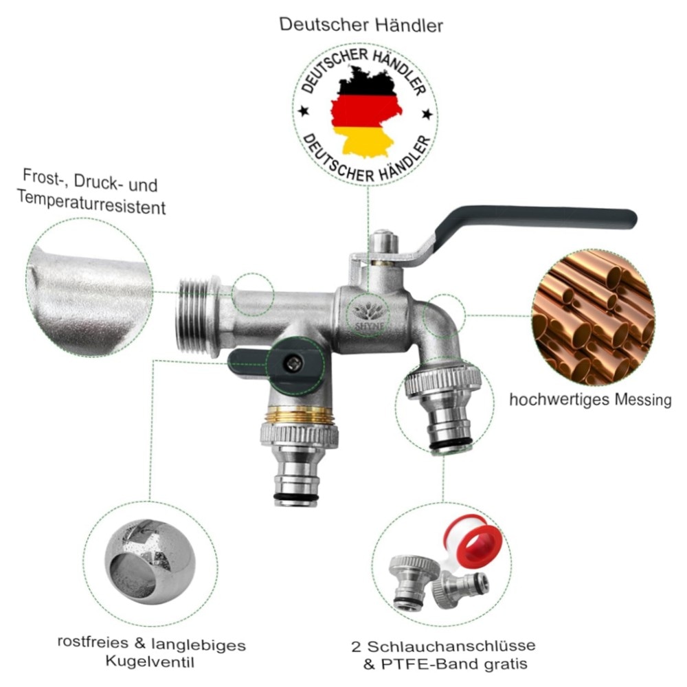 Doppel-Wasserhahn 3/4\
