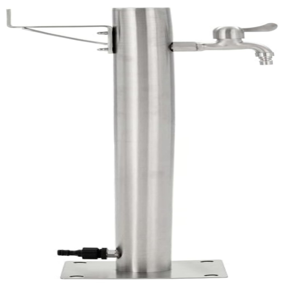 Edelstahl Wassersäule 65 cm mit Wasserhahn – freistehende Garten-Wasserzapfstelle, robust & korrosionsbeständig