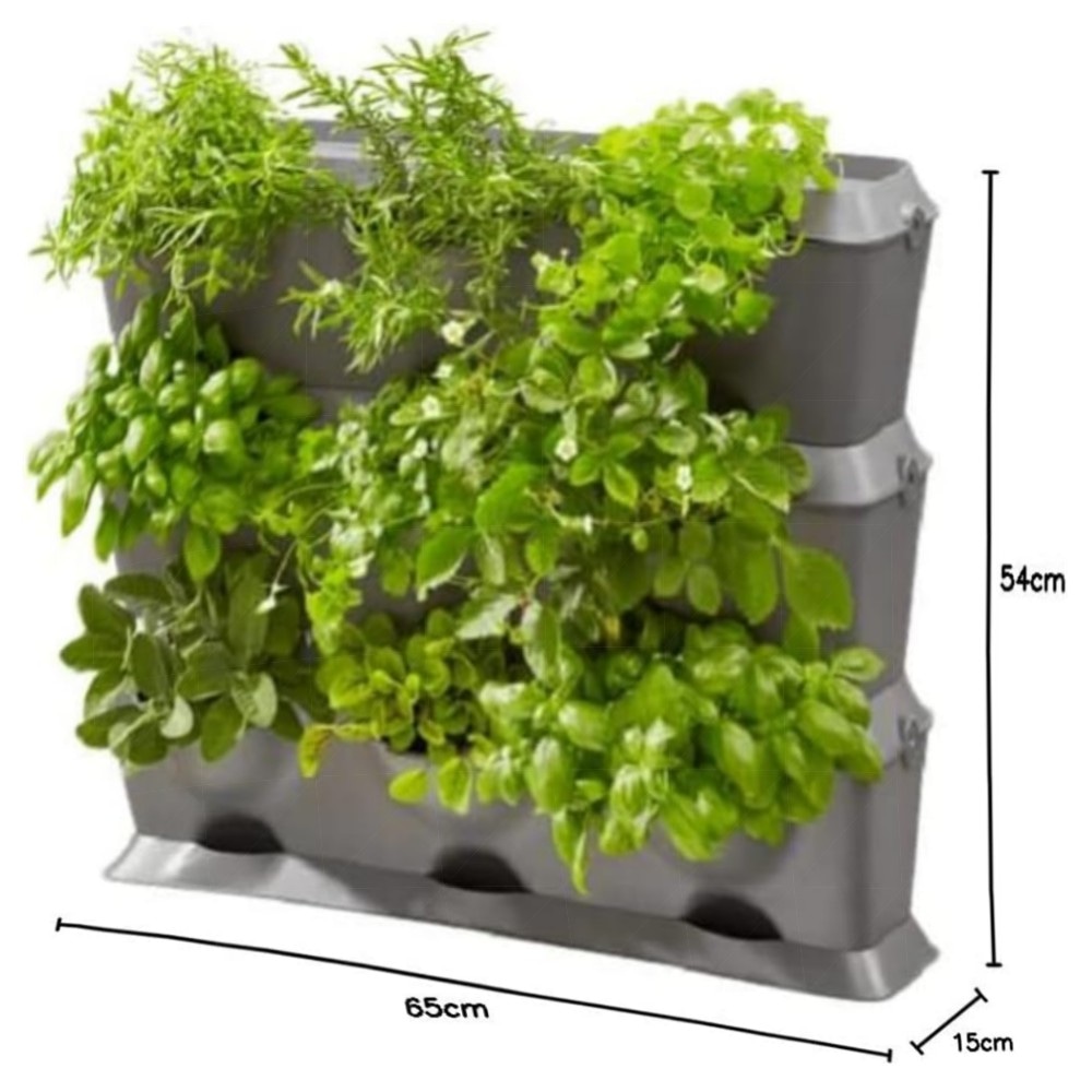 Gardena NatureUp! Basis Set Vertikal – wetterbeständige Pflanzenwand für Balkon & Terrasse, erweiterbares Stecksystem für 9 Pflanzen (13150-20)