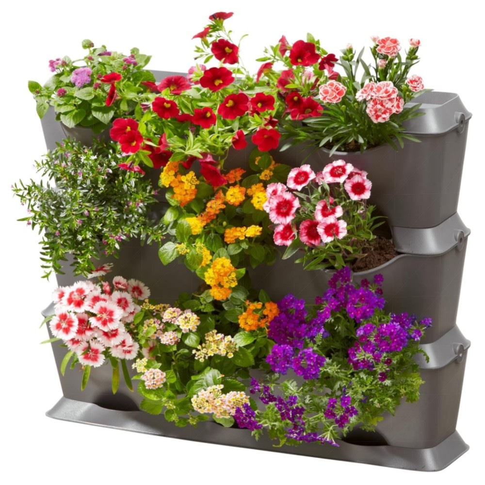 Gardena NatureUp! Basis Set Vertikal – wetterbeständige Pflanzenwand für Balkon & Terrasse, erweiterbares Stecksystem für 9 Pflanzen (13150-20)