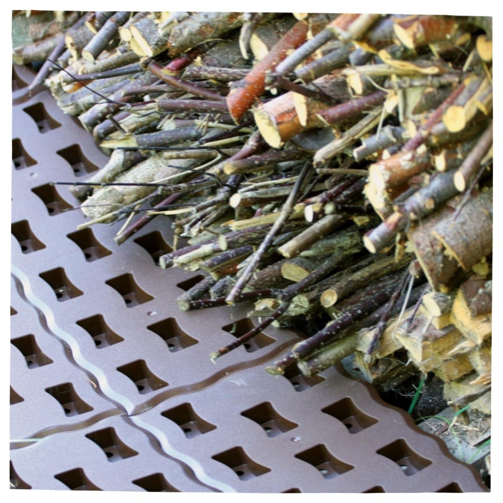 Beetplatte IKRT1 braun – robuste Rasengitter-Platte aus UV- und frostbeständigem Kunststoff, 8er-Pack (1,05 m²) für Einfahrt & Garten