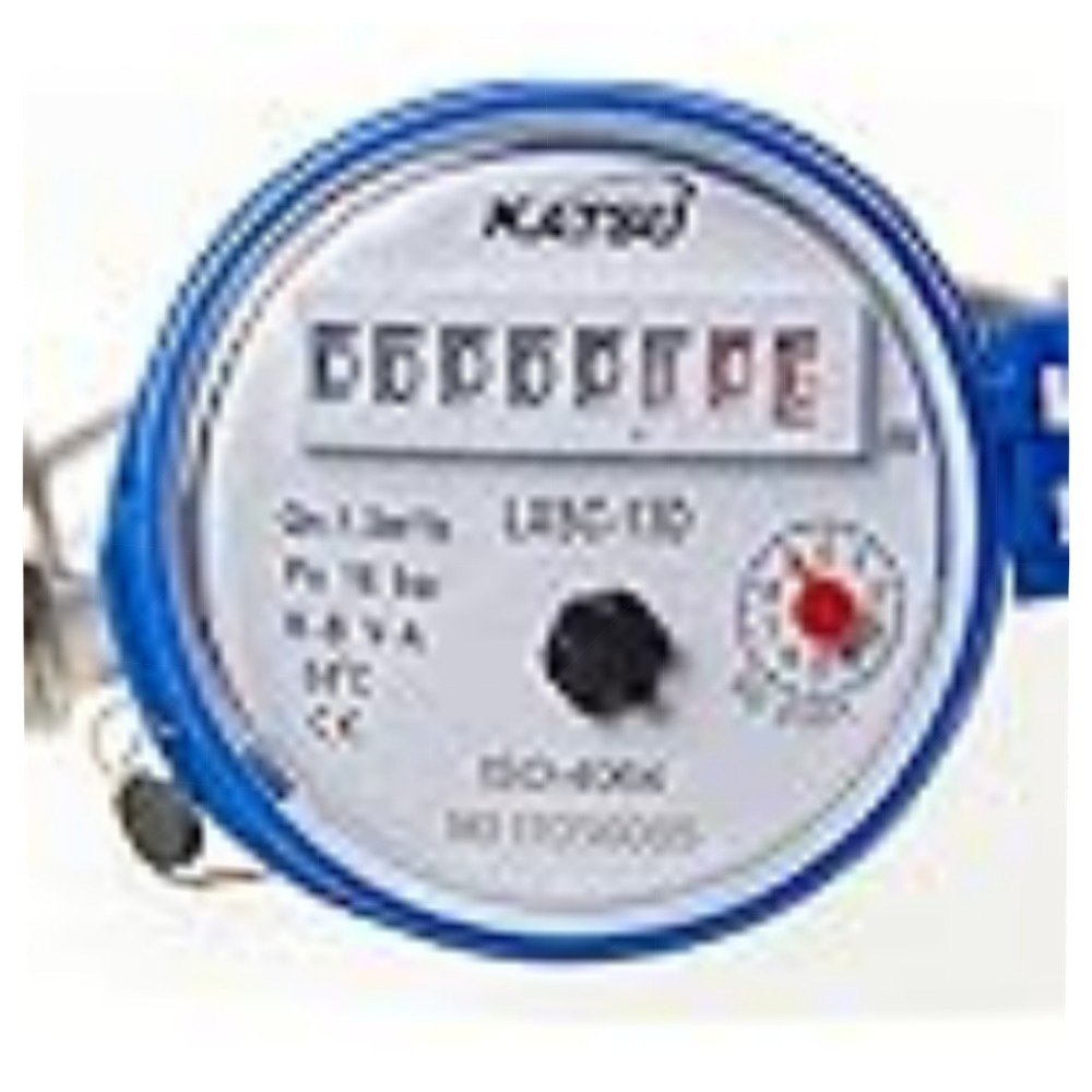 KATSU Kaltwasserzähler 13 mm ABS mit Messinganschlüssen – robuster Trockenzähler für Haus & Garten, 2,5 m³/h, 10 bar