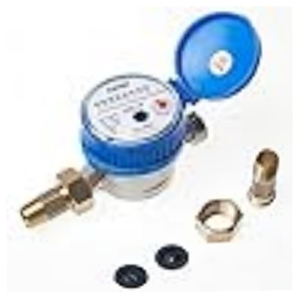 KATSU Kaltwasserzähler 13 mm ABS mit Messinganschlüssen – robuster Trockenzähler für Haus & Garten, 2,5 m³/h, 10 bar